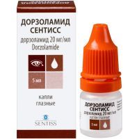 Дорзоламид Сентисс фл.(капли глазн.) 20мг/мл 5мл №1 Sentiss Pharma/Индия