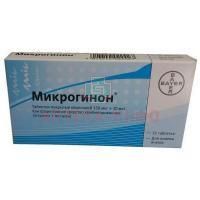 Микрогинон таб. п/об. 150мкг + 30мкг №21 Bayer Weimar/Германия