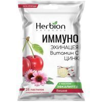 Иммуно Эхинацея Вит.С, Цинк, Вишня пастилки №25 Herbion Pakistan Private/Пакистан