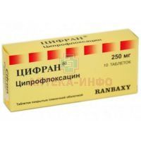 Цифран таб. п/пл. об. 250мг №10 Ranbaxy Laboratories/Индия