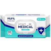 Салфетки Smart MEDICAL дезинфиц. 30% спирт. №100 (с клапаном) Авангард/Россия