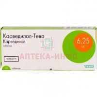 Карведилол-Тева таб. 6,25мг №30 Teva Operations Poland/Польша