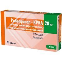 Рабепразол-КРКА таб. кишечнораств. п/пл. об. 20мг №28 KRKA/Словения