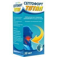 Септофорт Тотал фл.(спрей д/местн. прим. дозир.) 0,15мг/доза+0,5мг/доза 30мл с насадкой-распылителем Фортива Мед/Беларусь