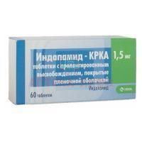 Индапамид-КРКА таб. с пролонг. высв. п/пл. об. 1,5мг №60 КРКА-РУС