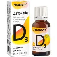 Фортевит Ойл Д3 фл.(р-р масл.) 500МЕ 30мл Мирролла/Россия