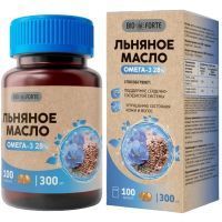Масло льняное BioForte капс. №100 банка Натуральные масла/Россия