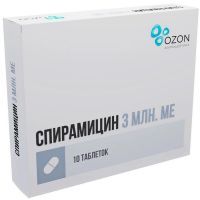 Спирамицин таб. п/пл. об. 3млн.ME №10 Озон