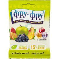 Мармелад ФРУ-ФРУ "Фрукты Ягоды" с вит. 30г The Candy Plus Sweet Factory/Чехия
