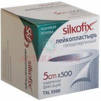 Лейкопластырь Silkofix ткан. 5х500см (бел.) Бергус