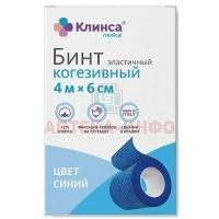 Бинт КЛИНСА когезивный 4м х 6см (синий) S.R.L Previs/Италия