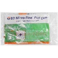 Шприц инсулиновый Micro-Fine + Demi (Деми) с иглой 0,3мл U-100 30G (0,30х8мм) №10 Becton Dickinson/США