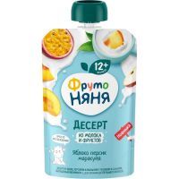Десерт ФРУТОНЯНЯ яблоко/персик/маракуйя с молоком 90г Прогресс