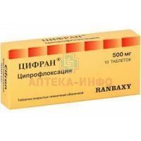 Цифран таб. п/об. 500мг №10 Ranbaxy Laboratories/Индия