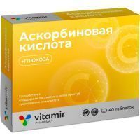 Аскорбиновая кислота с глюкозой (БАД) Витамир таб. №40 Квадрат-С/Россия