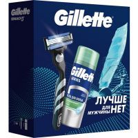 Набор косметический GILLETTE (станок брит. Mach3 с 1кас. + гель д/бритья успокаив. кожу 75мл) Gillette/Великобритания
