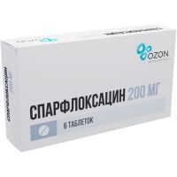 Спарфлоксацин таб. п/пл. об. 200мг №6 Озон