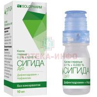 Сигида Дуо тюб.-кап. 0,1%+0,033% 10мл №1 Гротекс