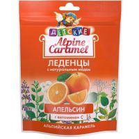 Карамель Alpine Caramel Альпийская леденцы дет. (апельсин с медом и вит. С) 75г Плантико