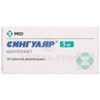 Сингуляр таб. жев. 5мг №28 Merck Sharp & Dohme/Нидерланды/Акрихин