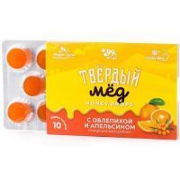 Карамель Твердый мед медовая Облепиха и апельсин 30г Хани Вэй/Россия