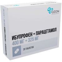 Ибупрофен+Парацетамол таб. п/пл. об. 400мг+325мг №20 Озон/Россия
