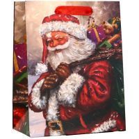 Пакет подарочный "Дед Мороз с подарками", 18х23х10см 1шт
