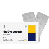 Фебуксостат солофарм таб. п/пл. об. 80мг №30 Гротекс/Россия