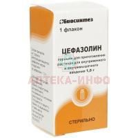 Цефазолин фл.(пор. д/приг. р-ра д/в/в и в/м введ.) 1г №1 Биосинтез