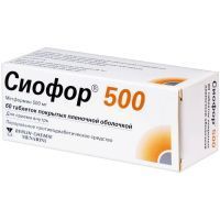 Сиофор 500 таб. п/пл. об. 500мг №60 Menarini-Von Heyden/Германия/Berlin-Chemie AG/Германия