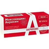 Моксонидин-Акрихин таб. п/пл. об. 400мкг №30 Акрихин
