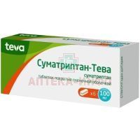 Суматриптан-Тева таб. п/пл. об. 100мг №6 Teva Private/Венгрия