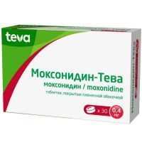 Моксонидин-Тева таб. п/пл. об. 0,4мг №30 Рубикон/Беларусь