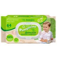 Салфетки детские ПАМПЕРИНО влажн. ECO biologico №64 (пласт. клап.) Авангард/Россия