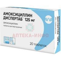 Амоксициллин Диспертаб таб. дисперг. 125мг №20 АВВА РУС/Россия