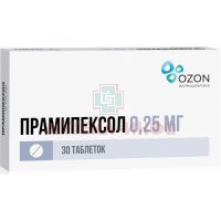 Прамипексол таб. 0,25мг №30 Озон