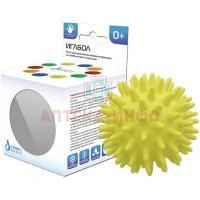 Мяч массаж. ПВХ ИГЛБОЛ d=65мм желтый Альпина Пласт