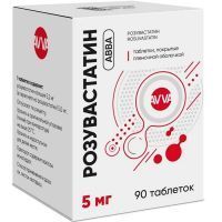 Розувастатин АВВА таб. п/пл. об. 5мг №90 АВВА РУС/Россия