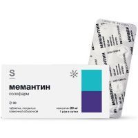 Мемантин солофарм таб. п/пл. об. 20мг №30 (10х3) Гротекс/Россия