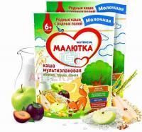 Каша МАЛЮТКА молочн. мультизлак с фруктами 220г Истра-Нутриция