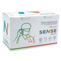 Маска медицинская SENSE нетканная одноразовая №100 голубая Маска
