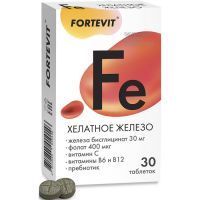 Фортевит Железо Хелат+B-комплекс+Пребиотики таб. 30мг №30 Биотерра/Россия