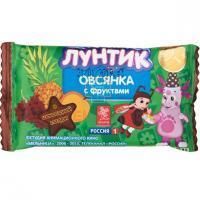 Батончики мюсли ЛУНТИК Овсянка с фруктами в шоколадной глазури 40г Линфас