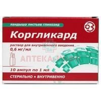 Коргликард амп. 0,06% 1мл №10 ГНЦЛС/Украина