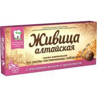 Жевательная резинка ЖИВИЦА АЛТАЙСКАЯ Прополис с пчелиным воском №4 Алтайский нектар/Россия