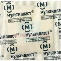 Лейкопластырь бактерицидный МУЛЬТИПЛАСТ пластырь сильн. фиксации 3,8см х 3,8см Новосибхимфарм
