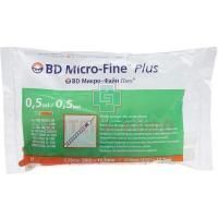Шприц инсулиновый Micro-Fine + с иглой 0,5мл U-100 (3-х комп.) 29G 0,33х12,7мм №10 Becton Dickinson/Испания