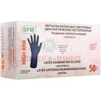 Перчатки смотровые н/стер. разм. M (латекс. св/прочные неопуд. текст. HIGH RISK) №50 SFM Hospital Products/Германия