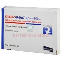 Глюкованс таб. п/пл. об.  500мг + 2,5мг №60 Merck Sante/Франция