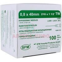 Игла инъекционная 0,8 х 40мм G21 №100 SFM Hospital Products/Германия
